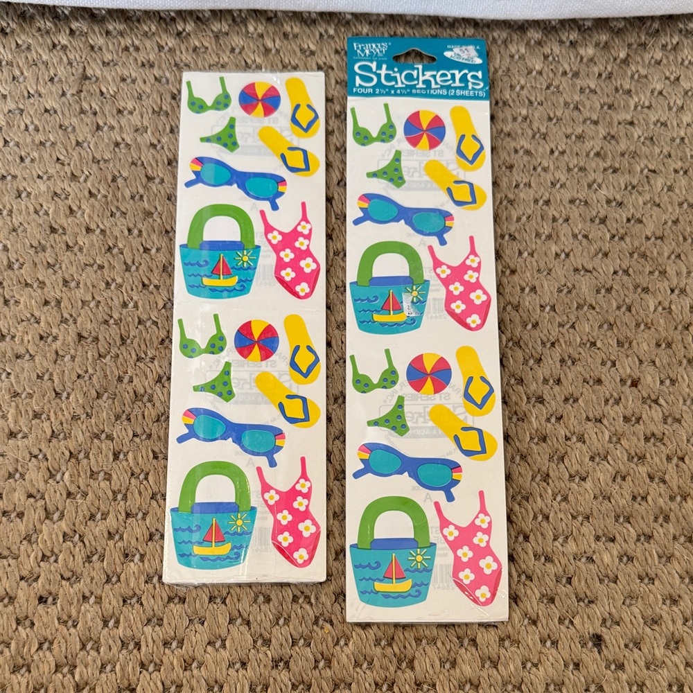 Meyer Scrapbook Stickers New Beach Vacation Seashells Tropical.two packs